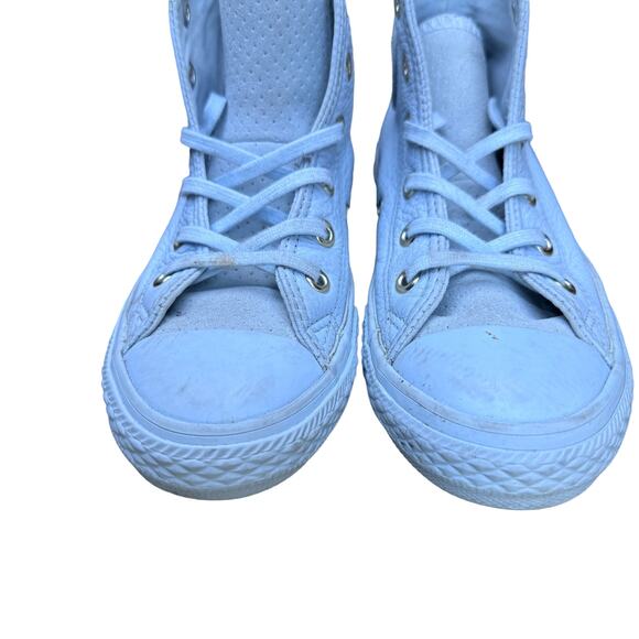 Converse Chuck Taylor All Star Hi Cut Leather Shoes Lace Up White Junior Size 13 - Picture 6 of 9